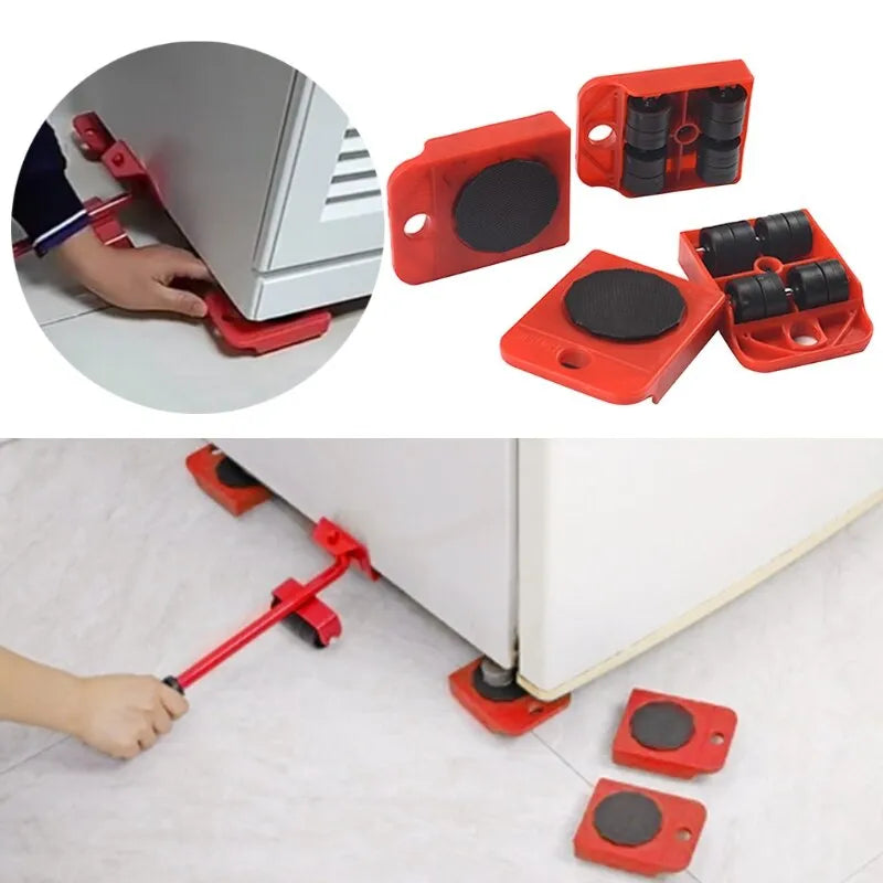 (5 in 1) Heavy Furniture Moving Tool Set - Sofa, Bed, Cabinet & Table Lifter with Sliders | Move Furniture Easily at Home