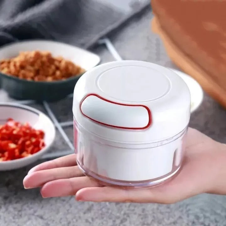 Manual Food Processor Vegetable Chopper, Portable Hand Pull String Garlic Mincer Onion Cutter for Veggies, Ginger, Fruits, Nuts, Herbs, etc., 500ml
